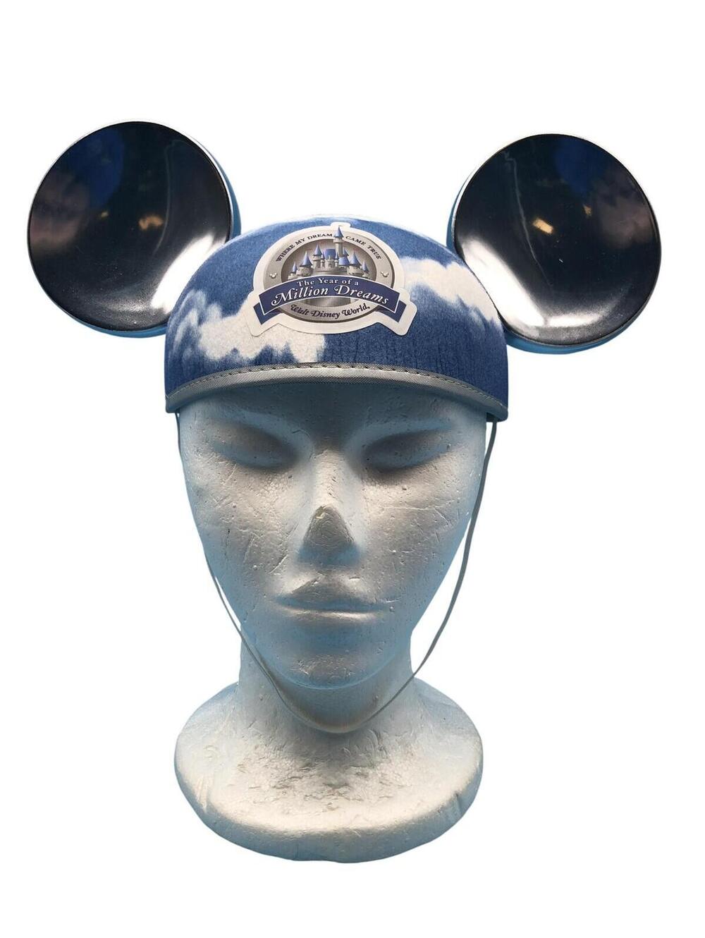 Disney Mickey Mouse Million Dreams Ear Hat Adult L Live Your Dream Blue Clouds